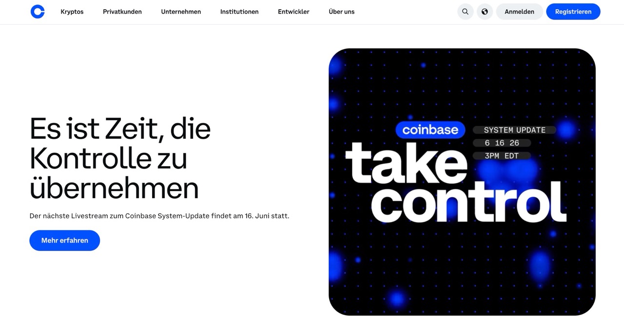 Coinbase Startseite