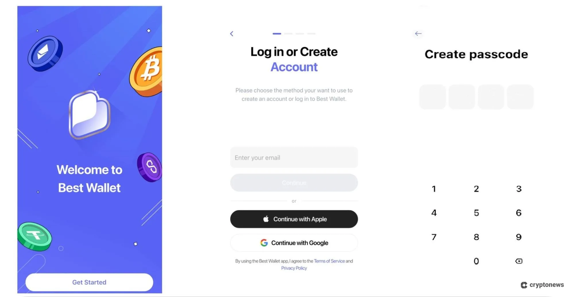 second step to use a web3 crypto wallet is to create a passcode