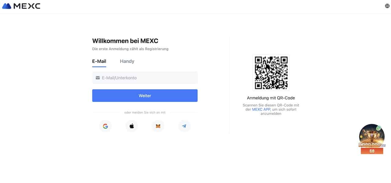 MEXC-registrierung