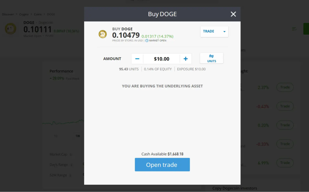 Dogecoin satın al