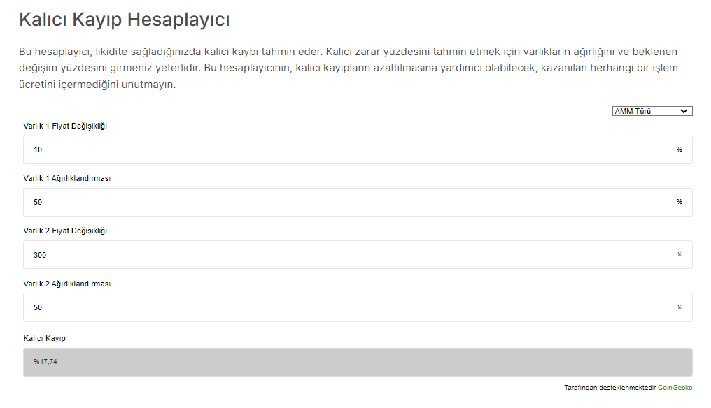 Kalıcı kayıp hesaplama