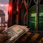 Illustration of USDT with Indian rupee symbols, highlighting the premium on Tether trading in India amid regulatory and liquidity constraints.