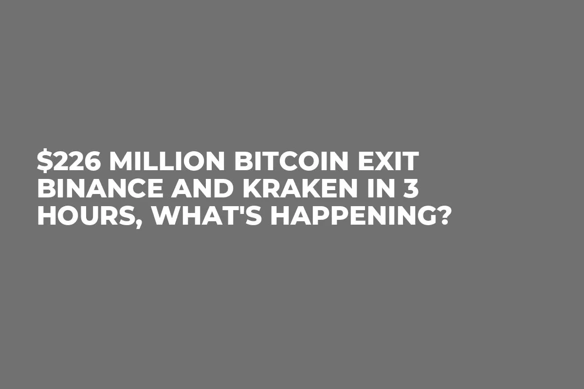 $226 Million Bitcoin Exit Binance and Kraken in 3 Hours, What's Happening?